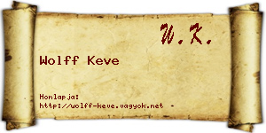 Wolff Keve névjegykártya